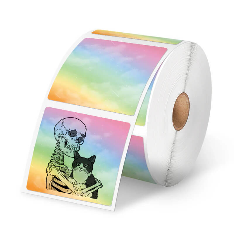 thermalabel 2x2 square label rainbow
